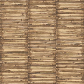 Galerie Global Fusion Bronze Brown Bamboo Smooth Wallpaper