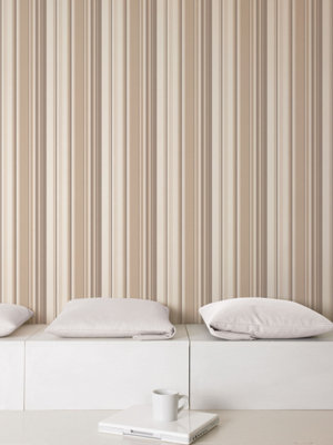 Galerie Global Fusion Bronze Brown Gf Stripe Smooth Wallpaper