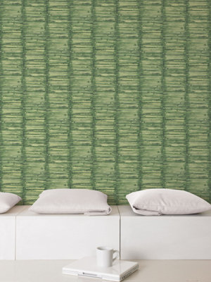 Galerie Global Fusion Green Bamboo Smooth Wallpaper