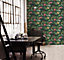 Galerie Global Fusion Red Tropical Florals Smooth Wallpaper