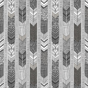 Galerie Global Fusion Silver Grey Arrows Smooth Wallpaper