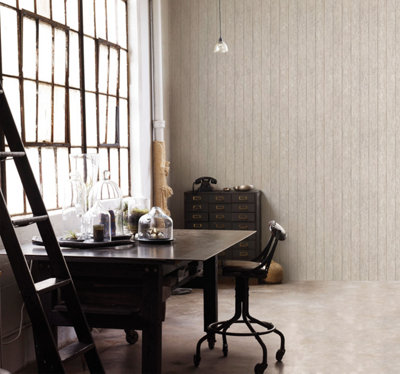 Galerie Global Fusion Silver Grey Wood Smooth Wallpaper