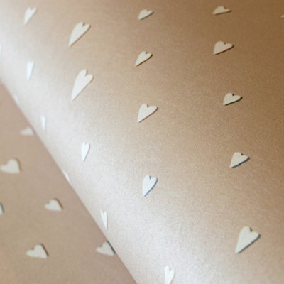 Galerie Great Kids Beige Smooth Glitter Hearts Wallpaper Roll