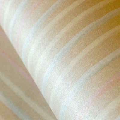 Galerie Great Kids Beige Smooth Glitter Stripes Wallpaper Roll