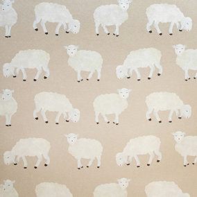 Galerie Great Kids Beige Smooth Glitter Sweet Sheep Wallpaper Roll