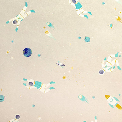 Galerie Great Kids Dark Beige Smooth Glitter Super Space A4 Wallpaper Sample