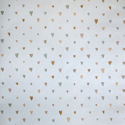 Galerie Great Kids Light Blue Smooth Glitter Colored Hearts Wallpaper Roll