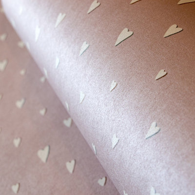 Galerie Great Kids Rose Smooth Glitter Hearts Wallpaper Roll