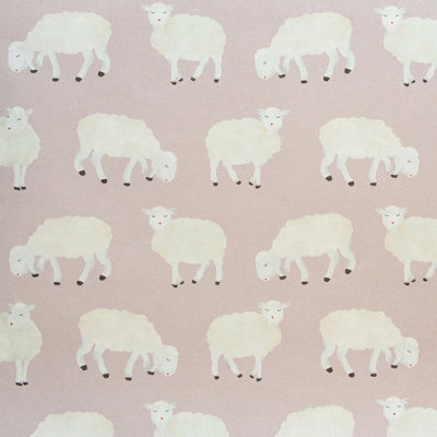 Galerie Great Kids Rose Smooth Glitter Sweet Sheep Wallpaper Roll