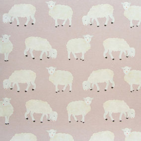 Galerie Great Kids Rose Smooth Glitter Sweet Sheep Wallpaper Roll