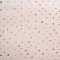 Galerie Great Kids Rose Smooth Glitter Watercolor Dots Wallpaper Roll