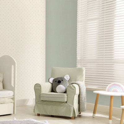 Galerie Great Kids Sage Smooth Glitter Mini Dots Wallpaper Roll