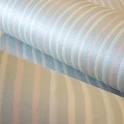 Galerie Great Kids Sage Smooth Glitter Stripes Wallpaper Roll