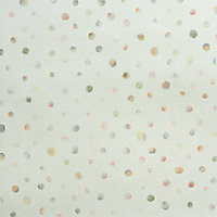 Galerie Great Kids Sage Smooth Glitter Watercolor Dots Wallpaper Roll