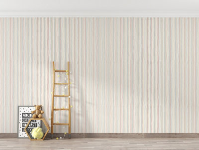 Galerie Great Kids White Smooth Glitter Stripes Wallpaper Roll