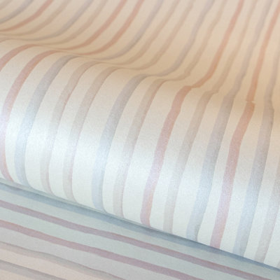 Galerie Great Kids White Smooth Glitter Stripes Wallpaper Roll