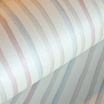 Galerie Great Kids White Smooth Glitter Stripes Wallpaper Roll