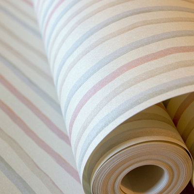 Galerie Great Kids White Smooth Glitter Stripes Wallpaper Roll