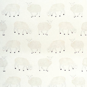 Galerie Great Kids White Smooth Glitter Sweet Sheep Wallpaper Roll
