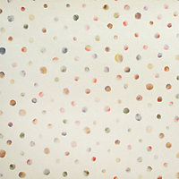 Galerie Great Kids White Smooth Glitter Watercolor Dots Wallpaper Roll