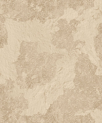Galerie Grunge Beige Concrete Damask Smooth Wallpaper