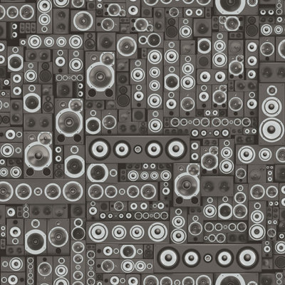 Galerie Grunge Black Silver Speakers Smooth Wallpaper