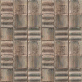 Galerie Grunge Bronze Steel Plates Smooth Wallpaper