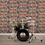 Galerie Grunge Brown Red Blue Union Jack Wood Panel Smooth Wallpaper