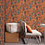 Galerie Grunge Copper Orange Black Industrial Stripe Smooth Wallpaper