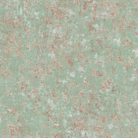 Galerie Grunge Green Copper Orange Concrete Smooth Wallpaper