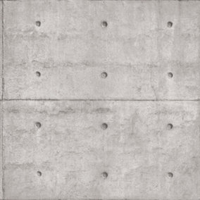 Galerie Grunge Grey Concrete Blocks Smooth Wallpaper
