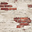 Galerie Grunge White Red Exposed Brick Smooth Wallpaper