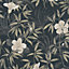 Galerie Havana Black Beige Floral Textured Wallpaper