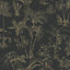 Galerie Havana Black Gold Jungle Palms Textured Wallpaper