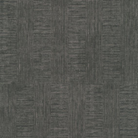 Galerie Havana Black Stripe Weave Textured Wallpaper