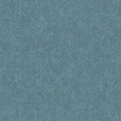Galerie Havana Blue Floral Geometric Textured Wallpaper