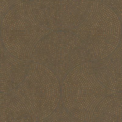 Galerie Havana Brown Gold Mosaic Fan Textured Wallpaper