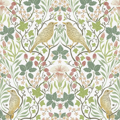 Galerie Heritage Green Summer Garden Floral Wallpaper Roll
