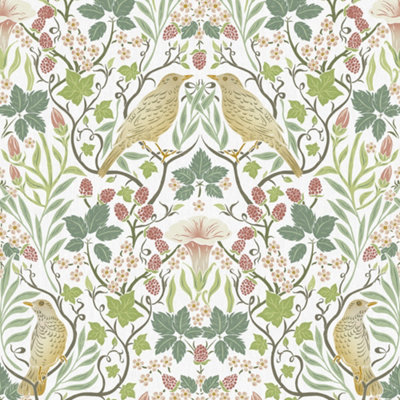 Galerie Heritage Green Summer Garden Floral Wallpaper Roll