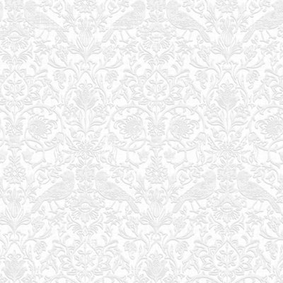 Galerie Heritage White Floral Damask Wallpaper Roll