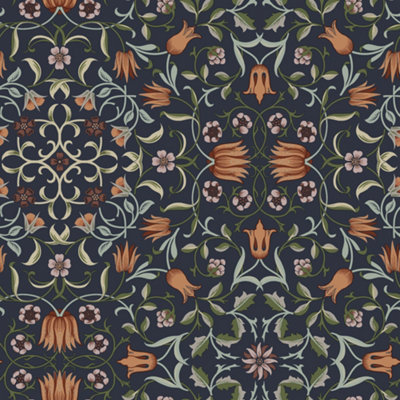 Galerie Hidden Treasures Black Floral No 1 Holland Park Wallpaper Roll