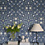 Galerie Hidden Treasures Blue Floral No 1 Holland Park Wallpaper Roll