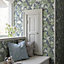 Galerie Hidden Treasures Green Floral Granville Leaf Wallpaper Roll