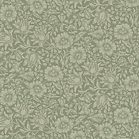 Galerie Hidden Treasures Green Floral Mallow Wallpaper Roll