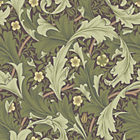 Galerie Hidden Treasures Purple Floral Granville Leaf Wallpaper Roll