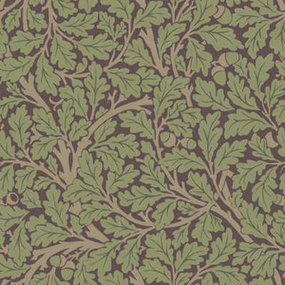 Galerie Hidden Treasures Purple Oak Tree Leaf Wallpaper Roll | DIY at B&Q