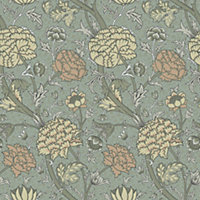 Galerie Hidden Treasures Turquoise Cray Floral Trail Wallpaper Roll