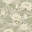Galerie Hjarterum Collection Beige Grey Eva Water Lillies Wallpaper Roll
