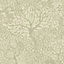 Galerie Hjarterum Collection Cream Olle Forest Leaf Motif Wallpaper Roll