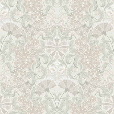 Galerie Hjarterum Collection Gold Ojvind Floral Swan Wallpaper Roll